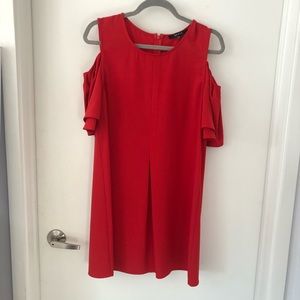 Red cold shoulder dress